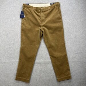 Polo Ralph Lauren Corduroy Pants Mens 40x30 Brown Khaki Cords Slim Preppy NEW